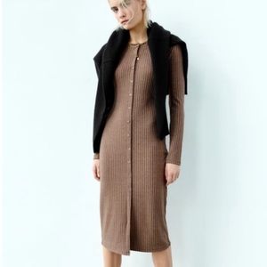 Zara Rib-Knit Midi Dress In Perfect Condition | Never worn